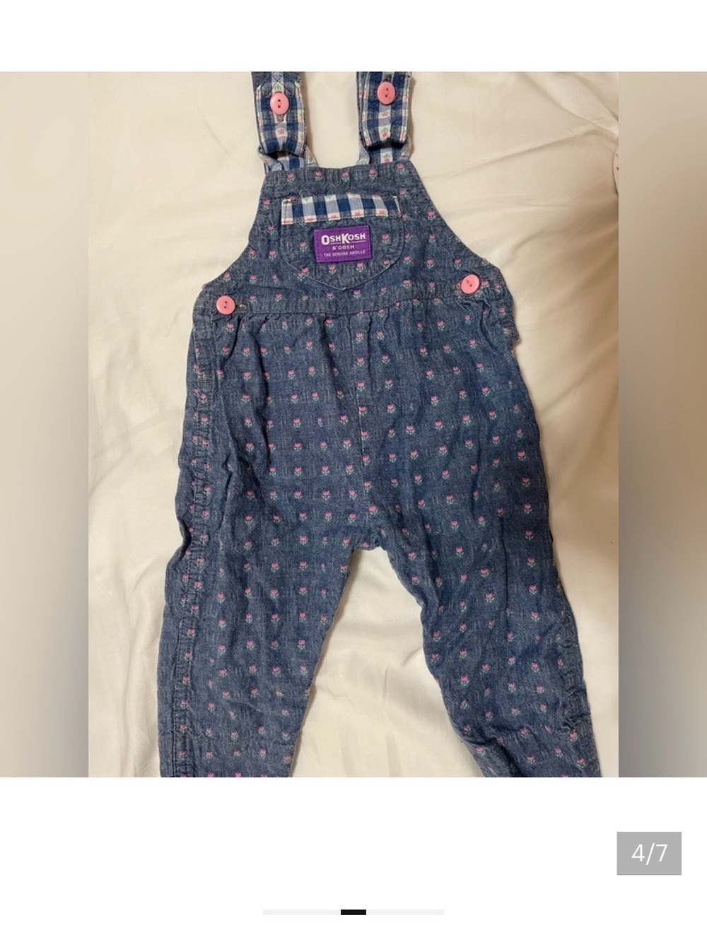 OshKosh B'gosh Denim-Style Overalls with Pink Accents